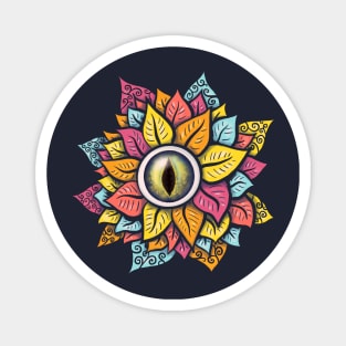 Colorful Reptile Eye Flower Fun Weird Digital Art Magnet